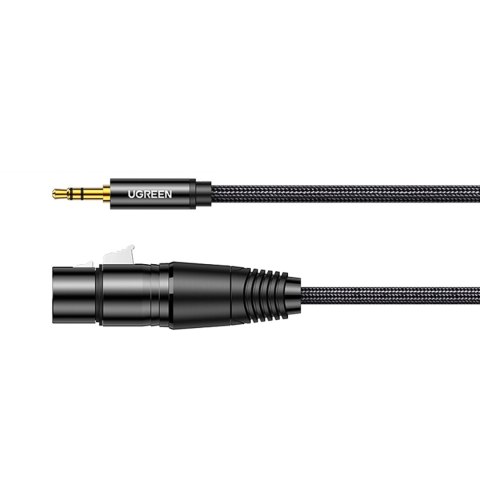 Kabel przewód audio 3.5mm mini jack (męski) - XLR (żeński) 1m czarny Kabel przewód audio 3.5mm mini jack (męski) - XLR (żeński) 1m czarny