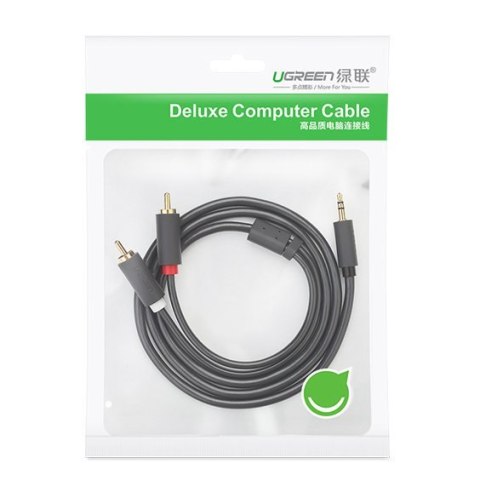 Kabel przewód audio 3.5mm mini jack żeński - 2RCA męski 25cm szary Kabel przewód audio 3.5mm mini jack żeński - 2RCA męski 25cm szary