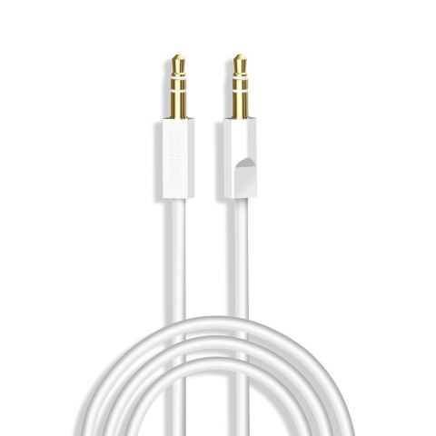 Kabel przewód audio stereo AUX mini jack 3.5mm 3 polowy 1m biały Kabel przewód audio stereo AUX mini jack 3.5mm 3 polowy 1m biały