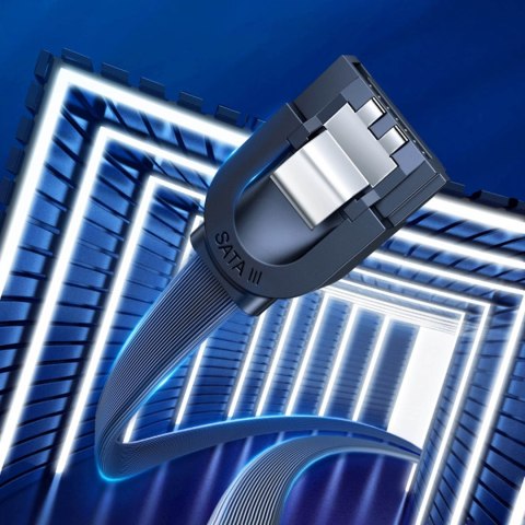Kabel przewód płaski kątowy SATA 1.0-3.0 do 5Gb/s 0.5m - czarny Kabel przewód płaski kątowy SATA 1.0-3.0 do 5Gb/s 0.5m - czarny