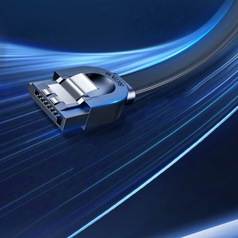 Kabel przewód płaski kątowy SATA 1.0-3.0 do 5Gb/s 0.5m - czarny Kabel przewód płaski kątowy SATA 1.0-3.0 do 5Gb/s 0.5m - czarny