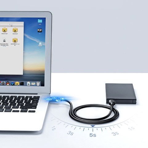 Elastyczny giętki kabel przewód USB 2.0 480Mb/s 25cm czarny Elastyczny giętki kabel przewód USB 2.0 480Mb/s 25cm czarny