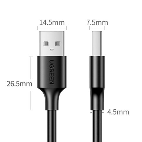 Elastyczny giętki kabel przewód USB 2.0 480Mb/s 3m czarny Elastyczny giętki kabel przewód USB 2.0 480Mb/s 3m czarny