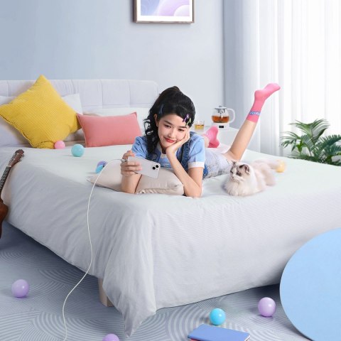 Kabel przewód w oplocie do iPhone Explorer Series USB-C - Lightning 20W 1m biały Kabel przewód w oplocie do iPhone Explorer Series USB-C - Lightning 20W 1m biały