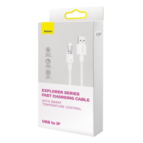 Kabel przewód w oplocie do iPhone Explorer Series USB - Lightning 2.4A 2m biały Kabel przewód w oplocie do iPhone Explorer Series USB - Lightning 2.4A 2m biały