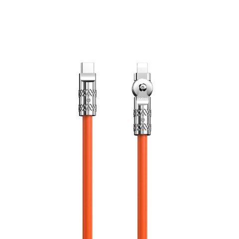 Mocny kabel kątowy do iPhone USB-C - Lightning 30W 1m rotacja 180 pomarańczowy Mocny kabel kątowy do iPhone USB-C - Lightning 30W 1m rotacja 180 pomarańczowy