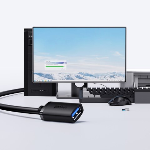 Przedłużacz kabla przewodu USB 3.0 1m czarny Przedłużacz kabla przewodu USB 3.0 1m czarny