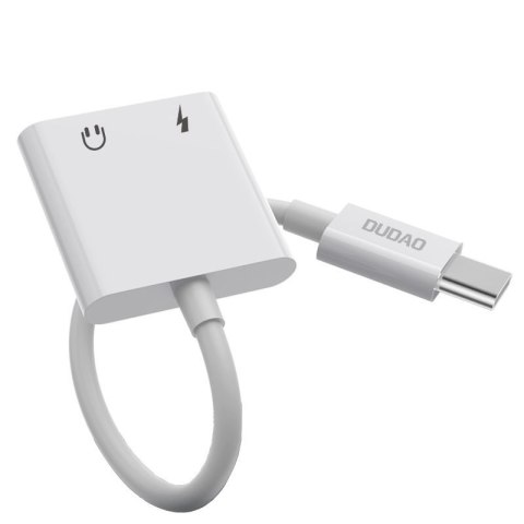 Adapter przejściówka rozdzielacz słuchawkowy USB-C - USB-C + 3,5 mm mini jack biały Adapter przejściówka rozdzielacz słuchawkowy USB-C - USB-C + 3,5 mm mini jack biały