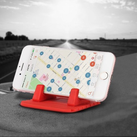 Uniwersalny uchwyt samochodowy silikonowa podstawka na telefon czarny Uniwersalny uchwyt samochodowy silikonowa podstawka na telefon czarny