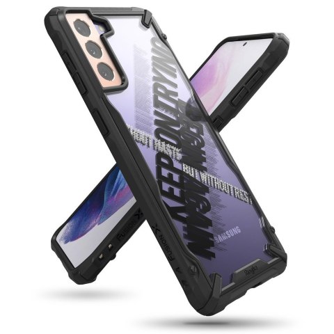 Etui pancerny pokrowiec z ramką Galaxy S21+ 5G Fusion X Design Cross czarny Etui pancerny pokrowiec z ramką Galaxy S21+ 5G Fusion X Design Cross czarny