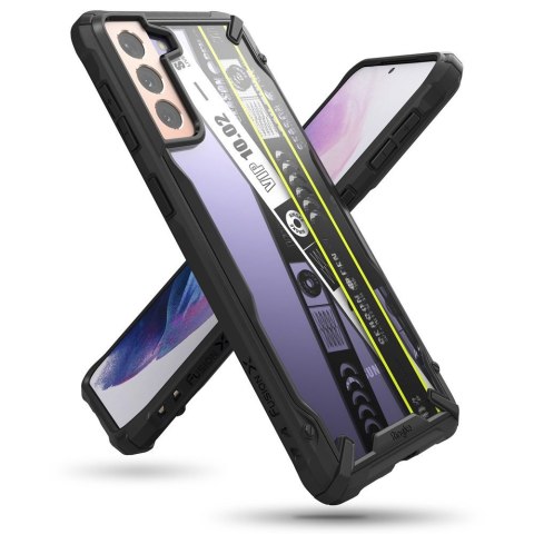Etui pancerny pokrowiec z ramką Galaxy S21+ 5G Fusion X Design Ticket band czarny Etui pancerny pokrowiec z ramką Galaxy S21+ 5G Fusion X Design Ticket band czarny