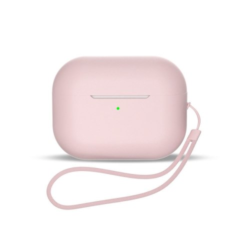 Silikonowe etui do słuchawek AirPods 1 / 2 + pasek smycz na nadgarstek różowe Silikonowe etui do słuchawek AirPods 1 / 2 + pasek smycz na nadgarstek różowe
