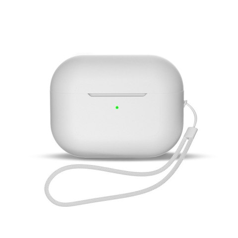 Silikonowe etui do słuchawek AirPods 3 + pasek smycz na nadgarstek białe Silikonowe etui do słuchawek AirPods 3 + pasek smycz na nadgarstek białe