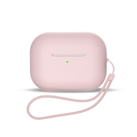 Silikonowe etui do słuchawek AirPods 3 + pasek smycz na nadgarstek różowe Silikonowe etui do słuchawek AirPods 3 + pasek smycz na nadgarstek różowe