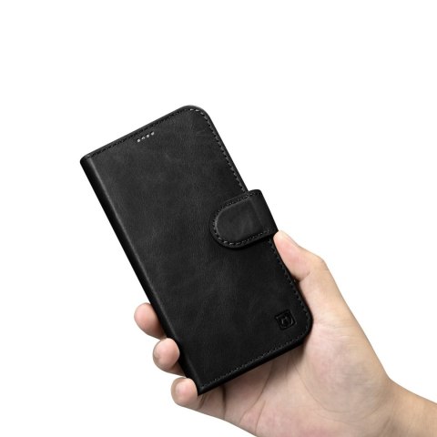 2w1 etui skórzany pokrowiec z klapką iPhone 14 Anti-RFID Oil Wax Wallet Case czarny 2w1 etui skórzany pokrowiec z klapką iPhone 14 Anti-RFID Oil Wax Wallet Case czarny