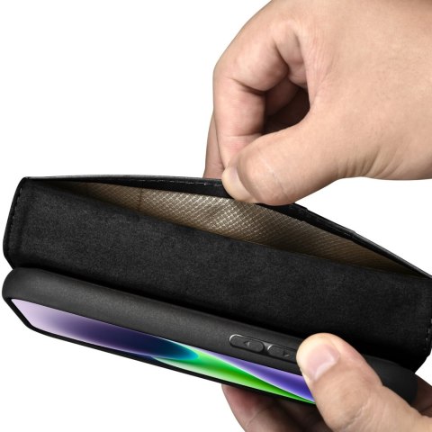 2w1 etui skórzany pokrowiec z klapką iPhone 14 Anti-RFID Oil Wax Wallet Case czarny 2w1 etui skórzany pokrowiec z klapką iPhone 14 Anti-RFID Oil Wax Wallet Case czarny