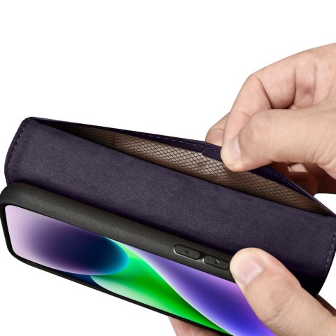 2w1 etui skórzany pokrowiec z klapką iPhone 14 Anti-RFID Wallet Case ciemnofioletowy 2w1 etui skórzany pokrowiec z klapką iPhone 14 Anti-RFID Wallet Case ciemnofioletowy