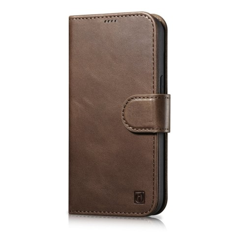 2w1 etui skórzany pokrowiec z klapką iPhone 14 Pro Max Anti-RFID Oil Wax Wallet Case ciemno-brązowy 2w1 etui skórzany pokrowiec z klapką iPhone 14 Pro Max Anti-RFID Oil Wax Wallet Case ciemno-brązowy