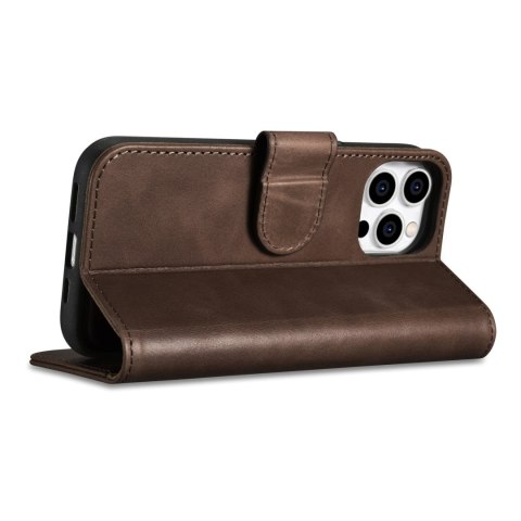 2w1 etui skórzany pokrowiec z klapką iPhone 14 Pro Max Anti-RFID Oil Wax Wallet Case ciemno-brązowy 2w1 etui skórzany pokrowiec z klapką iPhone 14 Pro Max Anti-RFID Oil Wax Wallet Case ciemno-brązowy