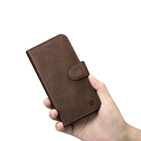 2w1 etui skórzany pokrowiec z klapką iPhone 14 Pro Max Anti-RFID Oil Wax Wallet Case ciemno-brązowy 2w1 etui skórzany pokrowiec z klapką iPhone 14 Pro Max Anti-RFID Oil Wax Wallet Case ciemno-brązowy