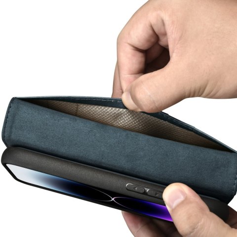 2w1 etui skórzany pokrowiec z klapką iPhone 14 Pro Max Anti-RFID Oil Wax Wallet Case niebieski 2w1 etui skórzany pokrowiec z klapką iPhone 14 Pro Max Anti-RFID Oil Wax Wallet Case niebieski