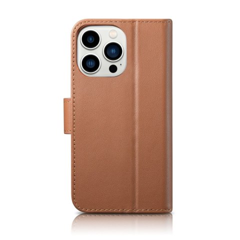 2w1 etui skórzany pokrowiec z klapką iPhone 14 Pro Max Anti-RFID Wallet Case brązowy 2w1 etui skórzany pokrowiec z klapką iPhone 14 Pro Max Anti-RFID Wallet Case brązowy