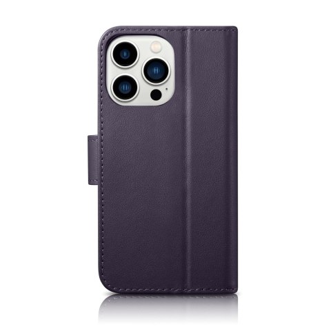 2w1 etui skórzany pokrowiec z klapką iPhone 14 Pro Max Anti-RFID Wallet Case ciemnofioletowy 2w1 etui skórzany pokrowiec z klapką iPhone 14 Pro Max Anti-RFID Wallet Case ciemnofioletowy