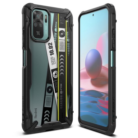 Etui pancerny pokrowiec z ramką Xiaomi Redmi Note 10 / 10S Fusion X Design Ticket band czarny Etui pancerny pokrowiec z ramką Xiaomi Redmi Note 10 / 10S Fusion X Design Ticket band czarny