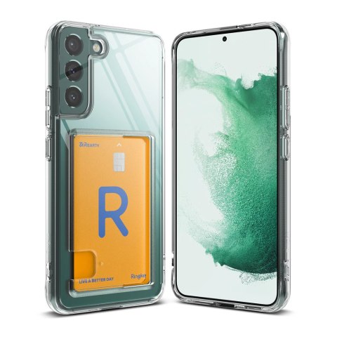 Etui z kieszonką na kartę dokumenty do Galaxy S22+ Fusion Card przezroczysty Etui z kieszonką na kartę dokumenty do Galaxy S22+ Fusion Card przezroczysty