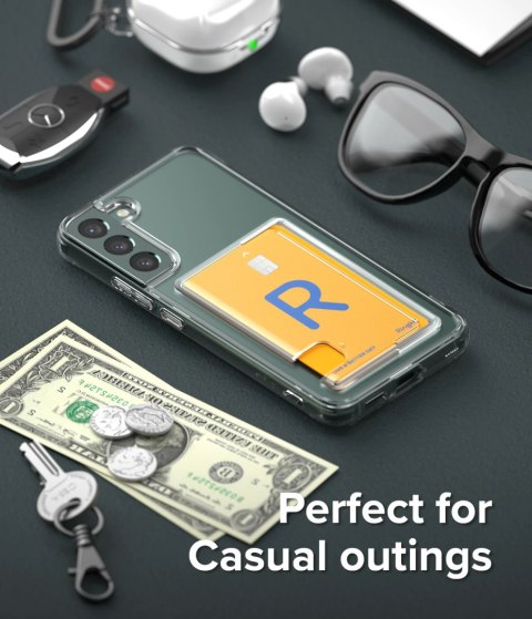 Etui z kieszonką na kartę dokumenty do Galaxy S22+ Fusion Card przezroczysty Etui z kieszonką na kartę dokumenty do Galaxy S22+ Fusion Card przezroczysty