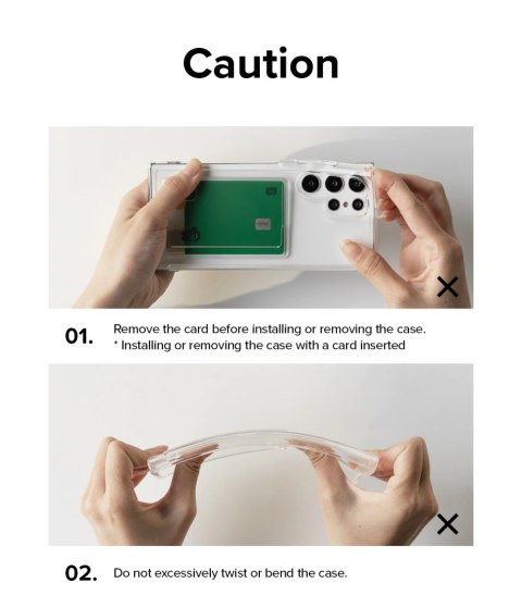 Etui z kieszonką na kartę dokumenty do Galaxy S22+ Fusion Card przezroczysty Etui z kieszonką na kartę dokumenty do Galaxy S22+ Fusion Card przezroczysty