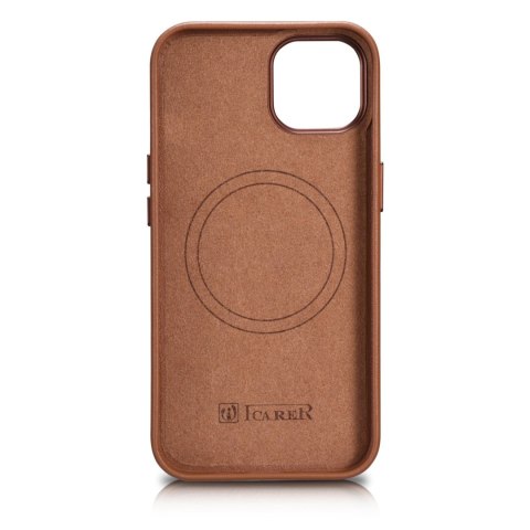 Pokrowiec etui z naturalnej skóry do iPhone 14 Plus MagSafe Case Leather brązowy Pokrowiec etui z naturalnej skóry do iPhone 14 Plus MagSafe Case Leather brązowy