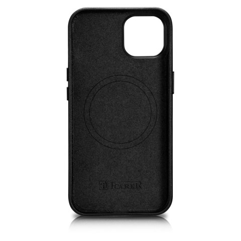 Pokrowiec etui z naturalnej skóry do iPhone 14 Plus MagSafe Case Leather czarny Pokrowiec etui z naturalnej skóry do iPhone 14 Plus MagSafe Case Leather czarny