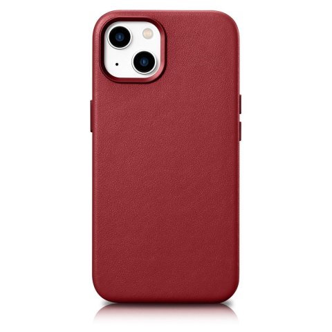Pokrowiec etui z naturalnej skóry do iPhone 14 Plus MagSafe Case Leather czerwony Pokrowiec etui z naturalnej skóry do iPhone 14 Plus MagSafe Case Leather czerwony