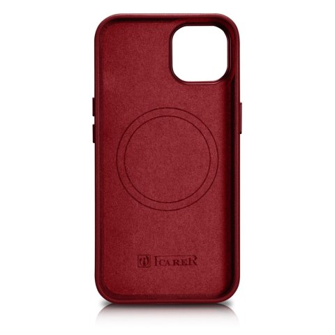 Pokrowiec etui z naturalnej skóry do iPhone 14 Plus MagSafe Case Leather czerwony Pokrowiec etui z naturalnej skóry do iPhone 14 Plus MagSafe Case Leather czerwony