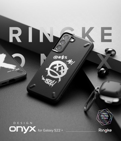 Wytrzymałe etui pokrowiec Galaxy S22+ Onyx Design Graffiti czarny Wytrzymałe etui pokrowiec Galaxy S22+ Onyx Design Graffiti czarny