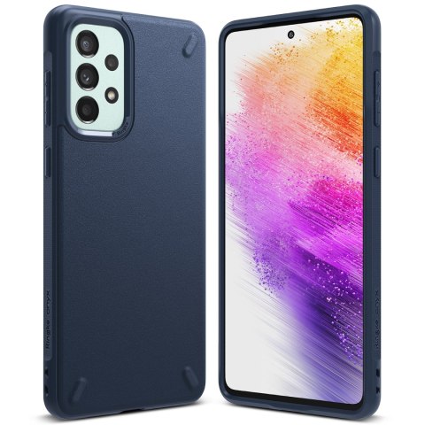 Wytrzymałe i elastyczne etui pokrowiec Galaxy A73 Onyx granatowy Wytrzymałe i elastyczne etui pokrowiec Galaxy A73 Onyx granatowy