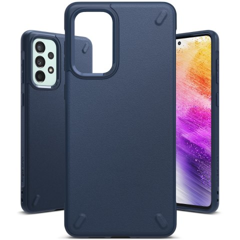 Wytrzymałe i elastyczne etui pokrowiec Galaxy A73 Onyx granatowy Wytrzymałe i elastyczne etui pokrowiec Galaxy A73 Onyx granatowy