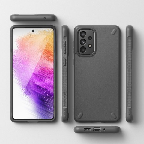 Wytrzymałe i elastyczne etui pokrowiec Galaxy A73 Onyx szary Wytrzymałe i elastyczne etui pokrowiec Galaxy A73 Onyx szary
