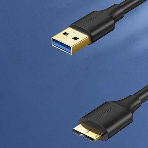 Kabel przewód do dysku USB-A 3.0 - Micro USB-B SuperSpeed 5Gb/s 1m czarny Kabel przewód do dysku USB-A 3.0 - Micro USB-B SuperSpeed 5Gb/s 1m czarny