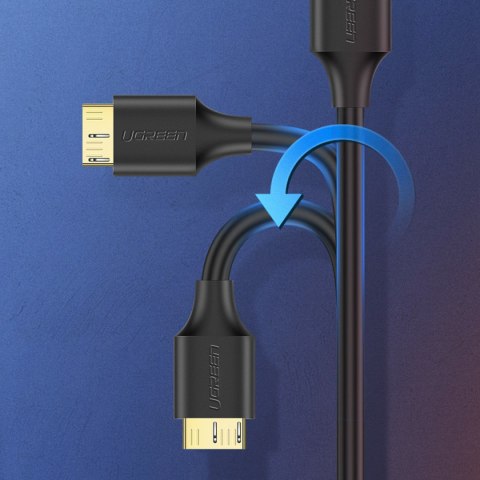 Kabel przewód do dysku USB-A 3.0 - Micro USB-B SuperSpeed 5Gb/s 1m czarny Kabel przewód do dysku USB-A 3.0 - Micro USB-B SuperSpeed 5Gb/s 1m czarny