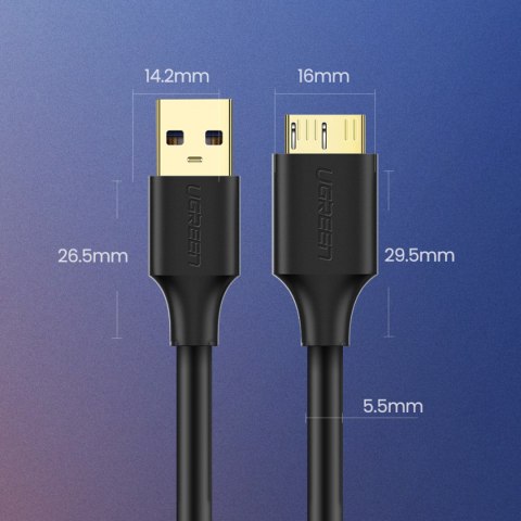 Kabel przewód do dysku USB-A 3.0 - Micro USB-B SuperSpeed 5Gb/s 1m czarny Kabel przewód do dysku USB-A 3.0 - Micro USB-B SuperSpeed 5Gb/s 1m czarny