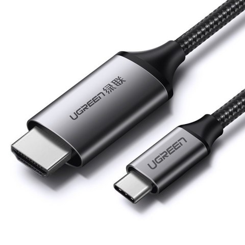 Kabel przewód przejściówka HDMI - USB-C 4K 60Hz 1.5m czarno-szary Kabel przewód przejściówka HDMI - USB-C 4K 60Hz 1.5m czarno-szary