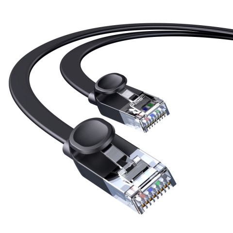 Kabel sieciowy płaski Patchcord RJ45 Speed Six 1000Mbps 2m - czarny Kabel sieciowy płaski Patchcord RJ45 Speed Six 1000Mbps 2m - czarny