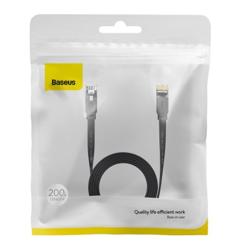 Kabel sieciowy płaski Patchcord RJ45 Speed Six 1000Mbps 2m - czarny Kabel sieciowy płaski Patchcord RJ45 Speed Six 1000Mbps 2m - czarny