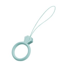 Silikonowa smycz do telefonu zawieszka diament ring na palec miętowy