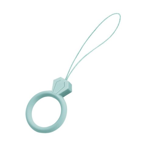 Silikonowa smycz do telefonu zawieszka diament ring na palec miętowy Silikonowa smycz do telefonu zawieszka diament ring na palec miętowy