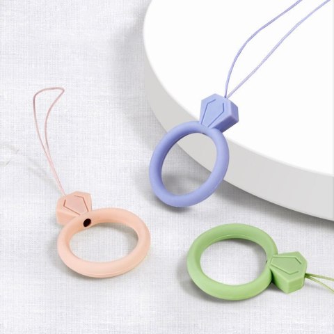 Silikonowa smycz do telefonu zawieszka diament ring na palec miętowy Silikonowa smycz do telefonu zawieszka diament ring na palec miętowy