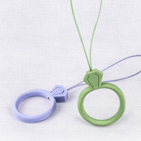 Silikonowa smycz do telefonu zawieszka diament ring na palec miętowy Silikonowa smycz do telefonu zawieszka diament ring na palec miętowy