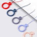 Silikonowa smycz do telefonu zawieszka diament ring na palec żółty